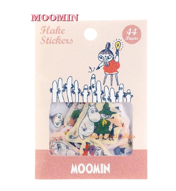 楽天Aplenty Kind Galleria【MOOMINグッズ】フレークシール ムーミン　AM040-95　Pin× Pur ★ マスキングテープ素材の シールフレーク/むーみんデザイン flake Stickers 全44枚入/リトルミイ スナフキン ムーミンママ フローレン/デコ ラッピング 封止め/ムーミングッズ【3cmメール便OK】