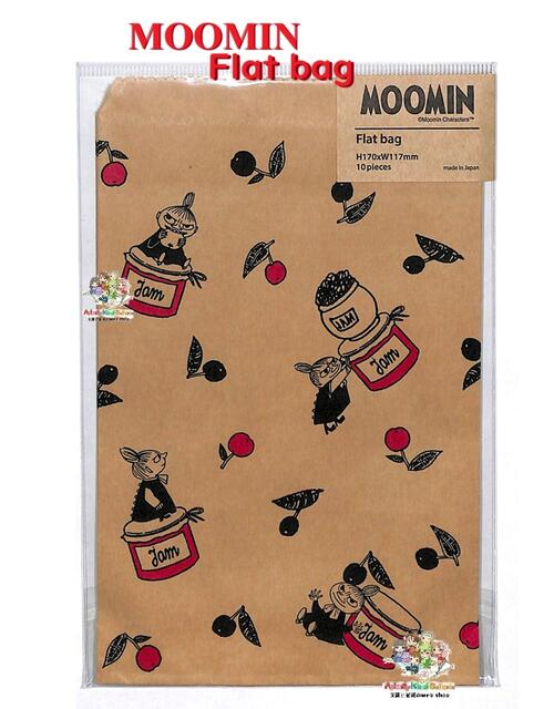 【 MOOMIN グッズ】 ムーミン フラットバッグ MP792 リトルミイ ジャムパターン K クラフト 紙袋 10枚入り H170×W115mmサイズ 封筒...
