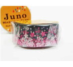 【JUNO Vol.2】Junoマスキングテープvol.2 cherry blossom/チェリーブラッサム　JN-MT039 ★ジュノの15mm幅のマステフラワーデザインサクラ柄さくらの花夜桜のお花縁起物★【3cmメール便OK】