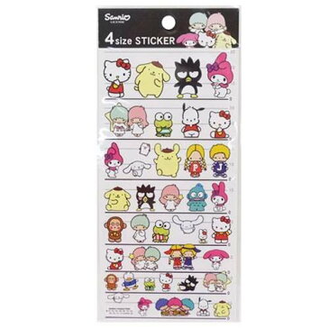 【在庫限り】サンリオオールキャラクターズ 4サイズステッカー NO.60731 ★手帳スケジュール帳に小さいシール大きいシールミニシールシートキティキキララマイメロシナモロールけろけろけろっぴグッズ大集合☆【3cmメール便OK】