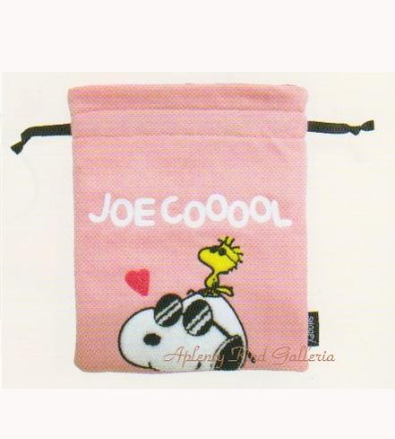 【SNOOPYグッズ】スヌーピー　巾着Mサイズ　ジョークール/JOE COOL　NO.84824　★スヌーピーの巾着袋きんちゃくぶくろ/タオルインナー下着替えいれスヌーピーグッズ/ご旅行宿泊外出時に/ボストンバッグやスーツケースに★【3cmメール便OK】