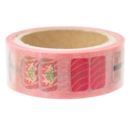 【 在庫限り 】 にほんの ますきんぐてーぷ お寿司/ SUSHI　NO.46429 日本 マスキングテープ 幅15mm マステ にほんのシール 日本の食 和食 おすしシール 寿司柄 お鮨グッズ 握りずし フードデザイン JAPAN NIPPON【3cmメール便OK】