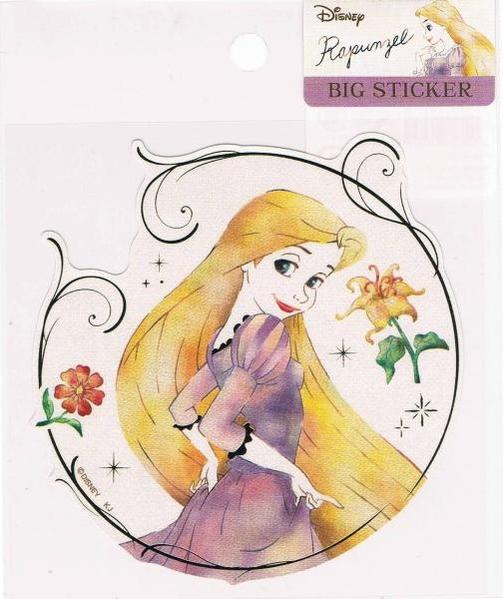 【 Rapunzel グッズ 】 塔の上の ラプンツェル ビッグステッカー NO.46462 ラプンチェル ★ ディズニープリンセス BIG STICKER パール調 ステッカーシール 金の箔押し シール Disney Princess ★【3cmメール便OK】