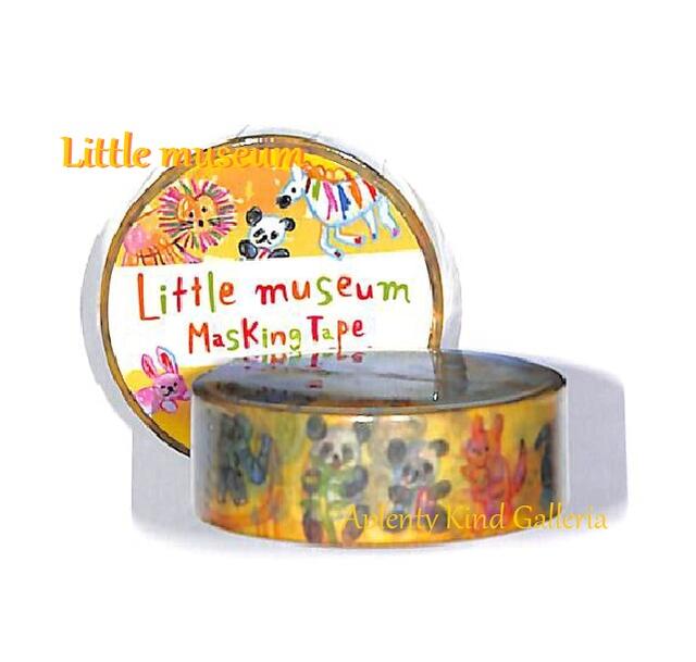 【Animalマステ】リトルミュージアムマスキングテープ どうぶつえん　NO.25355　Little Museum ★幅15mmのマスキングテープ/装飾シールテープ動物柄アニマルデザインどうぶつのイラストマステらくがき風くれよんタッチ動物園ZOO★【3cmメール便OK】のサムネイル