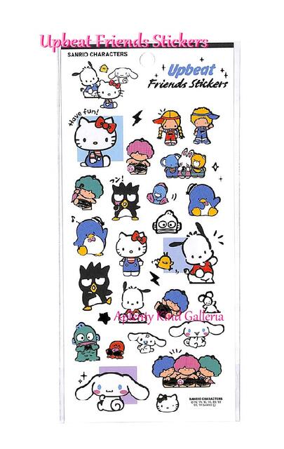 【SANRIOグッズ】Upbeat Friends Stickers サンリオキャラクターズ NO.26872 アップビートフレンズステッカー 金の箔押しシール★ハローキティシナモロールサンリオキャラミックスのシール封止めシールseal/きてぃパティー＆ジミー【3cmメール便OK】