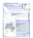 2size入り ボリュームレターセット COLLAGE PALETTE NO.207023 ★ 2柄( 封筒と 便箋16セット入り)ミニレター(2柄×12セット...