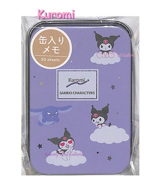 【 Kuromi グッズ】 クロミ 缶入り メモ NO.215469 約90 × 60mm 50枚入り サンリオ くろみちゃん 大人 フリーメモ ブリキ缶いり ...