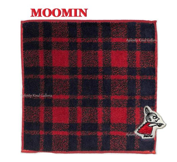 【 MOOMIN グッズ 】 ムーミン タオル ハンカチ NO.217100 LOOK チェック サイズ: 約25×25cm たおる リトルミイ アップリケ付き ミニタオル ふわふわ ガーゼパイル Towel プレゼント みい タータンチェック 汗拭き てふき 通学 通勤【5枚まで 3cmメール便OK】