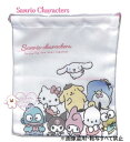 【 Sanrio グッズ 】 サンリオ キャラクターズ NO.303480 マチ付き 巾着 サイズ: 約H200 × W180 × D70mm キティ マイメロ クロミ ハンギョドン ポチャッコ ケロケロケロッピ キキララ バットバツ丸 うさはな ランチ巾着 マチ有 入園 【3cmメール便OK】(3)