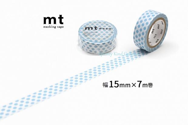 【 Kamoi mt 】 カモイ/ マスキングテープ mt 1P ドット・ アイス　MT01D360R カモ井 幅15mm × 7m長さ マステ ドットデザイン basic color & deco series ドット柄 みずたま 水玉模様 どっと ice あいす 涼し気 さわやか かわいい 【3cmメール便OK】