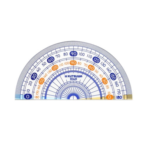【STAD】クツワ/スタッド 算数分度器 HP09A ★教科書文字を採用し見やすいメモリ ★ぶんどき半円形定規じ..