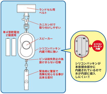 【PUMAグッズ】クツワ/プーマ　防犯アラーム（ブラック/黒色）PM185BK　緊急時の笛つき★プーマの大音量防犯ブザー防犯ベル/災害危険回避に安全保安に/お子様の通学通園通塾時に/プーマデザインプーマグッズ★【3cmメール便不可】