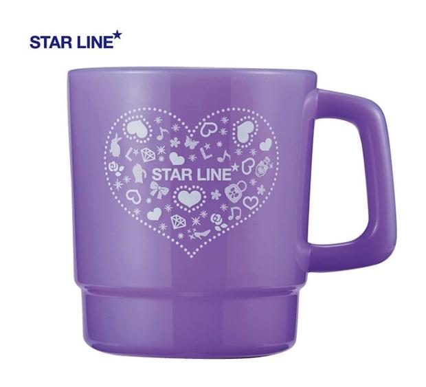 【新入学グッズ】クツワ/STAR LINE 倒れにくい！学校プラコップ　ST117PU/パープル　容量：230ml　★学童用品プラカップお茶コップ/キッズ学校用用品ご入園ご入学準備/水分補給乾燥予防熱中症対策/ハートデザイン★【3cmメール便不可】