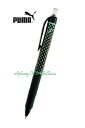【 PUMA グッズ 】 クツワ/ プーマ ジェットストリーム ボールペン PM219BK ブラック/ グリーンライン 0.5mm ボール径 インク色: 黒色 ...
