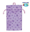 【新入学グッズ】クツワ/STARLINE 学校給食袋（パープル）ST115PU マチなし ★デザイン学童文具スターライン★★プラプラしないきゅうしょくぶくろランチグッズ布巾入れふきんいれミニ巾着袋おなまえ欄/ご入園ご入学準備グッズ★【3cmメール便OK】