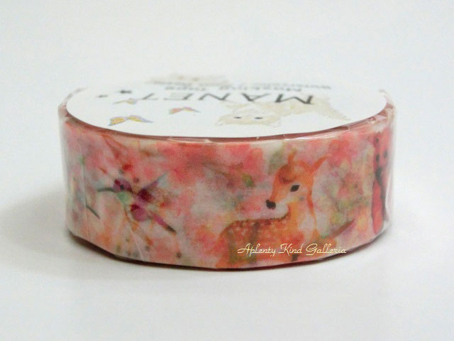 【 MANET マステ 】 マスキングテープ MN-MT-038 Sakura Bambi/ サクラ バンビ マネット 幅15mm 動物柄..