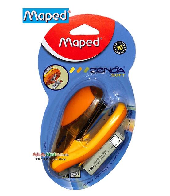 釘書器 - 【 Maped 】 マペッド ステープラー NO.033600　橙色 ZENOA Soft NO.10 ハリ付き 【3cmメール便不可】
