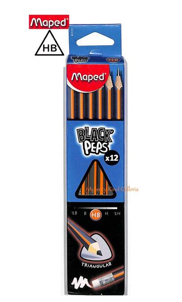 【 Maped 】 マペッド ケシゴム付き 鉛筆 HB芯　851721 三角軸えんぴつ　1ダース( 紙箱入り）マペッド社 HB鉛筆 さんかくじく 消しゴム付き えんぴつ12本入り/ ダースエンピツ エンピツ 三角軸えんぴつ サンカク軸 【3cmメール便OK】