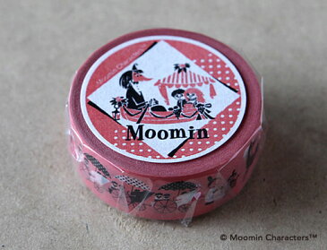 【MOOMINグッズ】三宅商店 ムーミン マスキングテープ 1P サーモン moo-an001 馬車とアンブレラシリーズ ★幅20mmのマステリトルミイデザインムーミンデザインムーミングッズ★【3cmメール便OK】