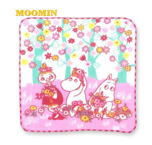 【MOOMINグッズ】ムーミン ハンカチーフ NO.06015 ムーミン＆フラワー ★サイズ：約25×25cm ★ムーミンのハンカチリトルミイのハンカチミニタオルふわふわガーゼパイルTowel/プチギフトプレゼントポケットハンカチ日本製/お花柄【3cmメール便OK】