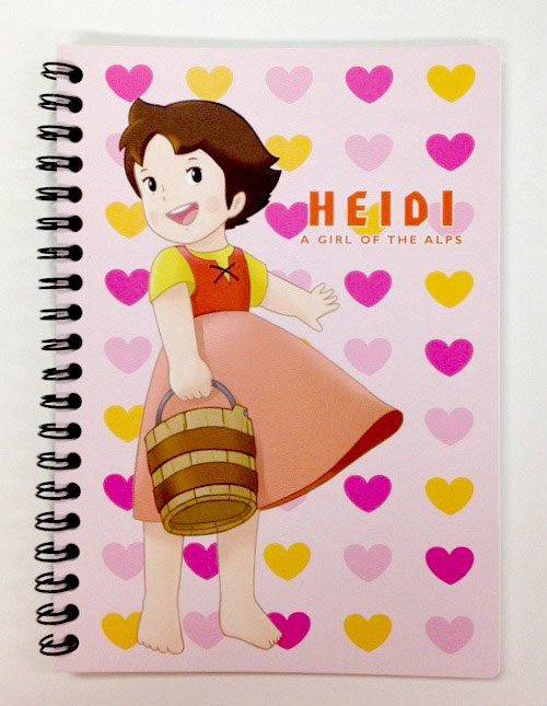 【 Heidi グッズ 】 アルプスの少女ハイジ セミ B6 リングノート WOH-3 ハートピンク ハイジ ステーショナリーシリーズ ドット入り 罫線ノート Ring NoteBook リングタイプ ノート 【3cmメール便OK】