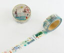 【夏米2nd】旅行間 JOURNEY MTW-1310-018 小徑文化/ShOKei　夏米花園シリーズ ストレートタイプマステ masking tape ラウンドトップ マスキングテープ★ 幅15mm トラベル 風景 景色 Chamil Garden ROUND TOP★※5個限り【3cmメール便OK】