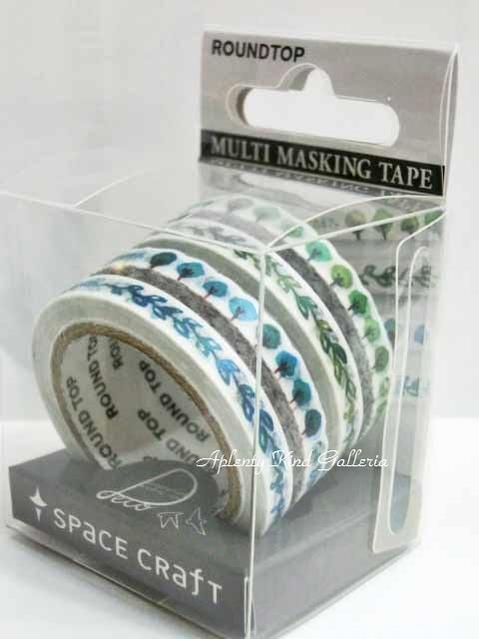 【SC-4Link-Tape】go green4/ゴーグリーン4 SC-MK-072 マルチタイプ スペースクラフト/space craft masking tape ★幅5mm×4柄ストレート2種ダイカット2種ラウンドトップマステROUND TOP/細幅タイプ/木々緑葉っぱ/PPボックス入★【3cmメール便不可】