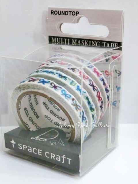 【 SC 4 Link Tape 】 マスキングテープ SC-MK-074 cute 4 / キュート 4 マルチ タイプ スペースクラフト space craft masking tape 幅5mm × 4柄 ダイカット 型抜き マステ ラウンドトップ ROUND TOP 細幅 ネコ りぼん PP BOX入り 【3cmメール便不可】