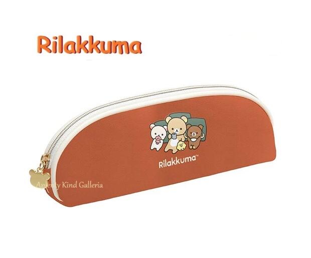 リラックマ 【 Rirakkuma グッズ 】 リラックマ ペンポーチ PT-13301　BASIC RILAKKUMA HOME CAFE ペンケース ファスナー式 約65×195×40mm スリムタイプ 筆ばこ ふでばこ ふでいれ 入学 新学期 就職 新生活 クマ型 チャーム付き シンプルタイプ 【3cmメール便不可】