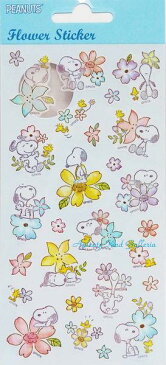 【SNOOPYグッズ】スヌーピー 金の箔押し Flower Sticker/フラワーステッカーシール　PKS172　★S&Cスヌーピーのお花のシール/封止め手帳スケジュール帳に美しいシールPEANUTSsealフラワーデザインシールスヌーピーグッズウッドストック★【3cmメール便OK】