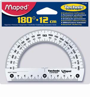 【MAPED】マペッド　分度器　品番：147180　★ぶんどきじょうぎさし/12cm定規も付いています★【3cmメール便OK】