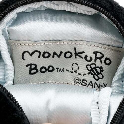 【 MONOKURO BOO 】ぬいぐるみミニポーチ CA-87203 モノクロブー くろ カラビナ付き MINI ミニポーチ フェイス型 縫いぐるみ風 小物入れ 収納 ファスナー式 USB リップ入れ 便利 サッと手にできる バッグに付けて【3cmメール便不可】 2
