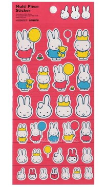 【miffy Vol.2グッズ】ミッフィー マルチピースステッカー ピンク色/うさこと風船　N18BMSEP　★ミッフィーとふうせんのシール/スクエアミッフィーグッズデコレーションステッカーシール★★お一人様10枚まで★【3cmメール便OK】