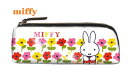 【 miffy グッズ】 ミッフィー L型 ペンポーチ S20MLPW ホワイト miffy and flower ペンケース スリムタイプ/ 布製 花柄 ふで...