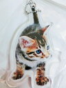 【ネコグッズ】キャットキーホルダーアメショしっぽ C−06 ★アメリカンショートヘアーCATねこちゃんグッズアクセサリー/キーホルダーボールチェーン...