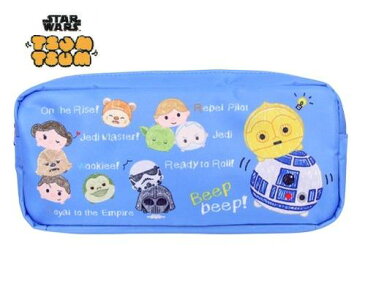 【STAR WARS TSUM TSUMグッズ】ペンケースP DCツムツムSW　S/スケッチ　S1411284 ブルー★スターウォーズツムツム★★ツムツムのペンポーチDisneyグッズ/スターウォーズデザイン/筆箱ふでばこ/ダースベーダーR2-D2ヨーダストーム★【3cmメール便不可】