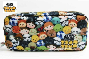 【STAR WARS TSUM TSUMグッズ】ペンケースP DCツムツムSW　F/フラット　S1411195 ★スターウォーズツムツム★★ツムツムのペンポーチDisneyグッズ/スターウォーズデザイン/筆箱ふでばこ/ダースベーダーR2-D2ヨーダストーム★【3cmメール便不可】