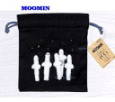 【 MOOMIN グッズ】 ムーミン サガラ 刺繍 巾着袋　S2321661 MU 23 ニョロニョロ 星空 北欧 にょろにょろ 刺しゅう きんちゃく袋 約19×17cm サイズ 小物いれ PC部品 コスメ入れ 文具いれ 便利 衛生用品 収納 保管 持ち歩き 綿素材 紺色 大人【3cmメール便OK】