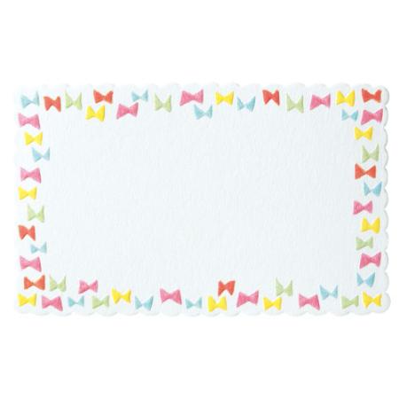 【在庫限り】 カード リボン 7-124-5 名刺サイズ カード 12枚入り/ 一言メッセージ 添え書き ミニレター お手紙 おしゃれな カード メモ りぼん ...