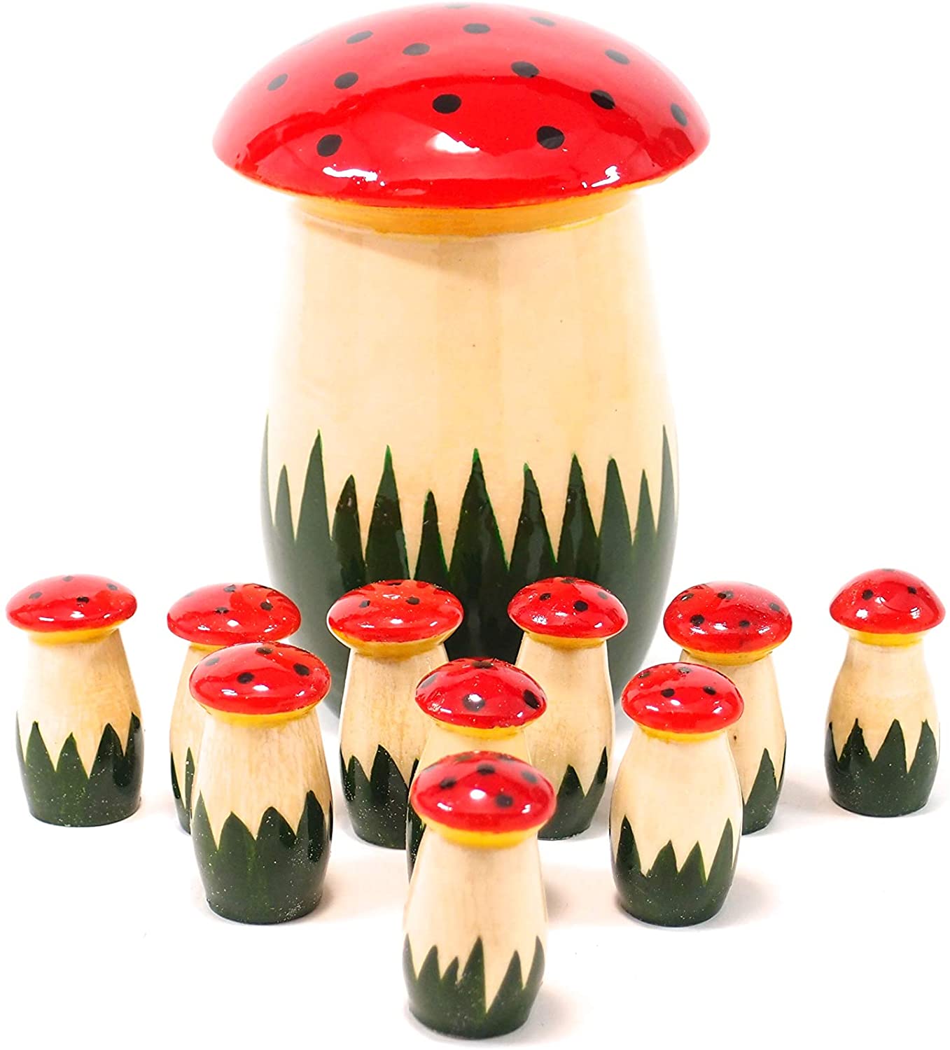 セミョーノフ 数遊び おもちゃ 10ピース入り [ロシア雑貨] (キノコ)　