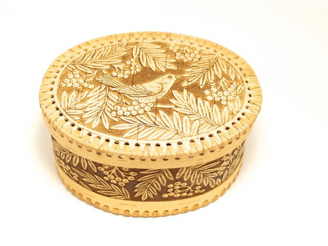 ベレスタ 小箱 (小物入れ) 大きなサイズ 17cm × 13cm「ナナカマド」 [ロシア製]