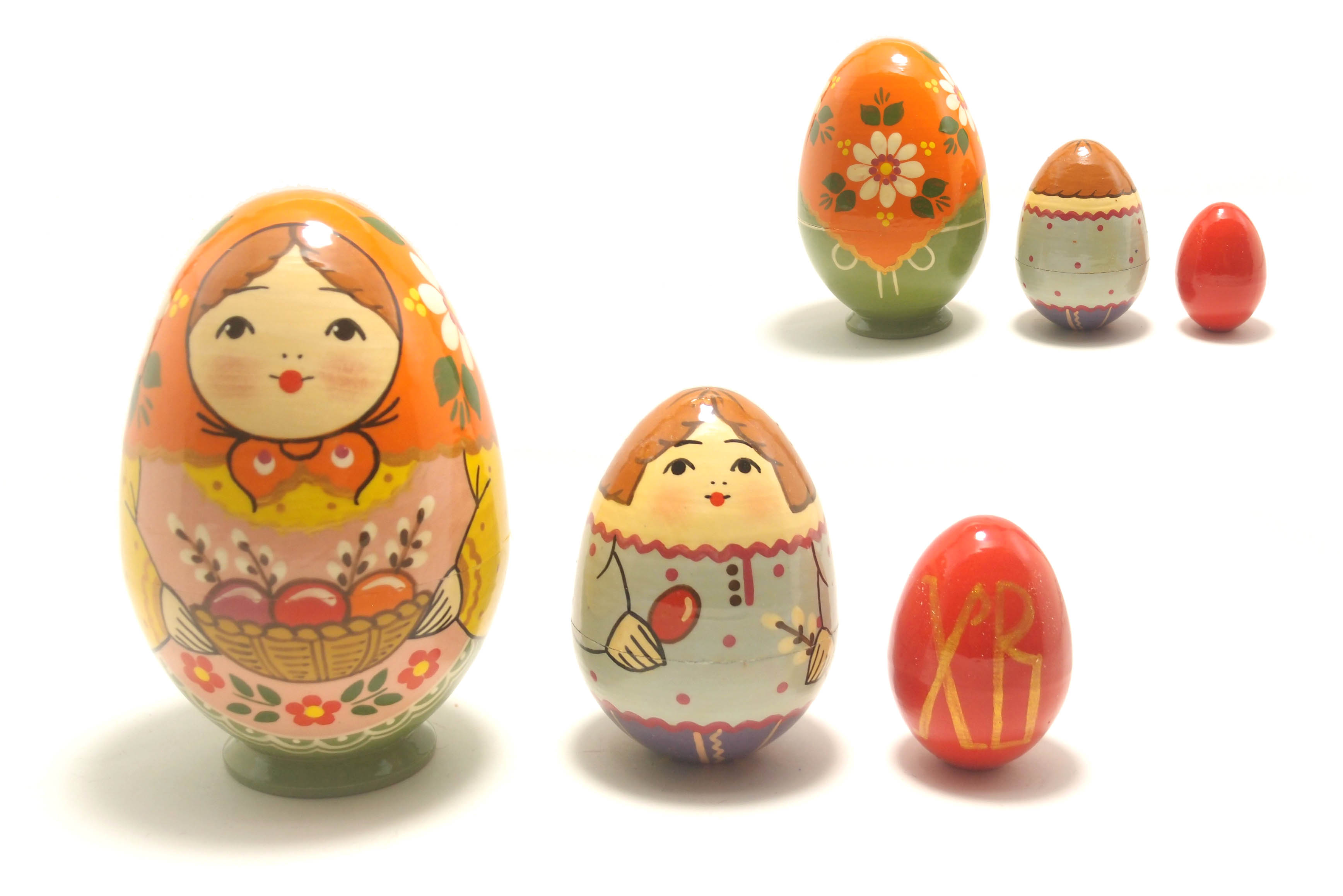セルギエフ ポサード産 たまご型 マトリョーシカ 3個組 「復活祭 (パスハ)」 [ロシア製 / セルギエフ・ポサード産] [2]
