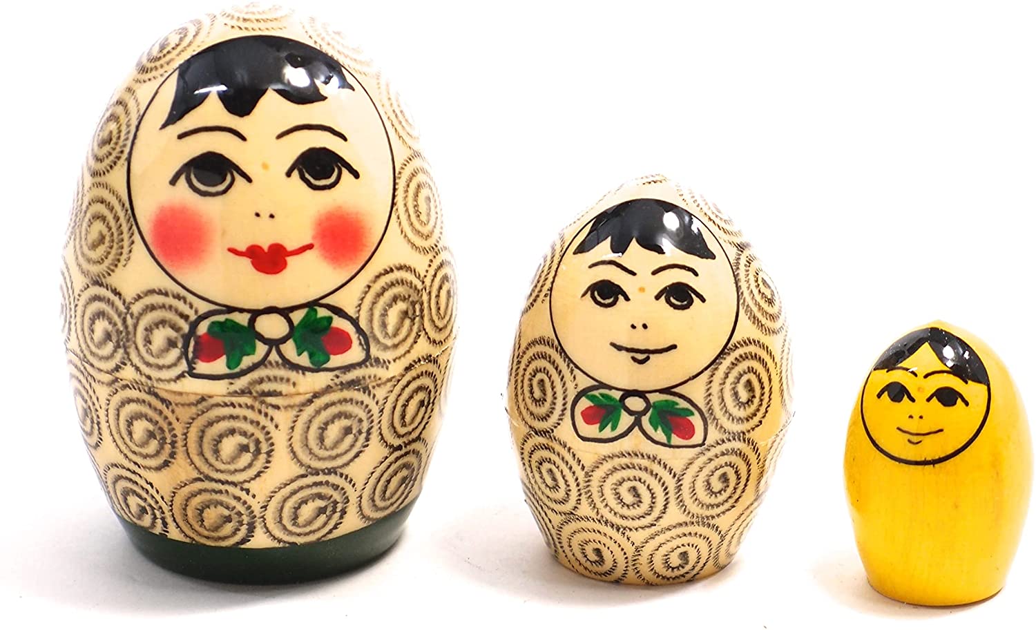 VOLGA (ヴォルガ) Egg Swirl Matryoshka 3 piece (たまご 渦巻 マトリョーシカ 3個組) [ロシア製]