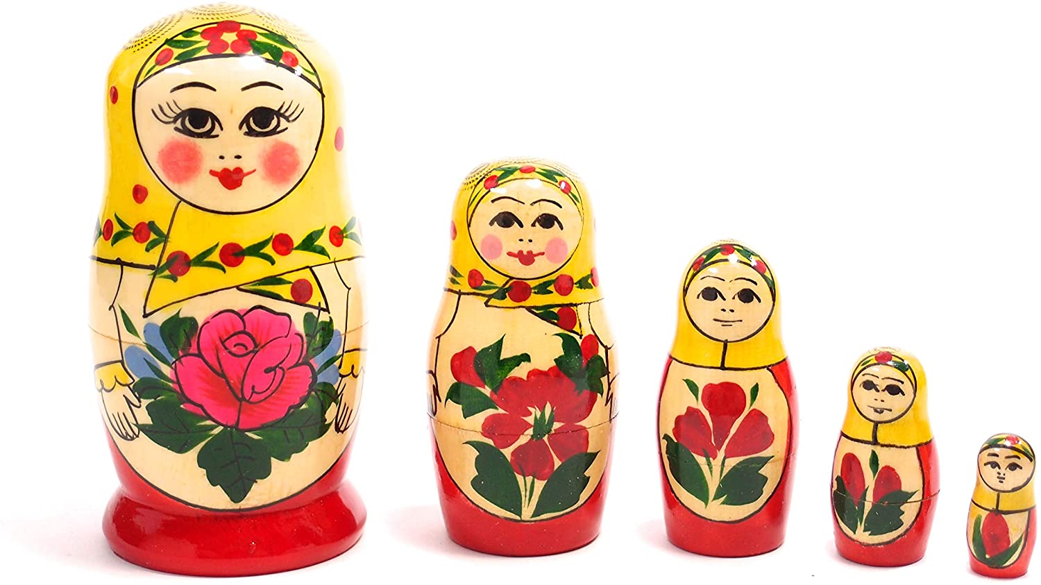 セミョーノフ産 マトリョーシカ 「ナースチャ」 [ロシア製] (5個組（11cm）)