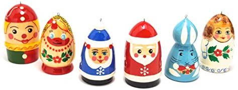セミョーノフ産 マトリョーシカ 「クリスマス オーナメント 6個セット」　