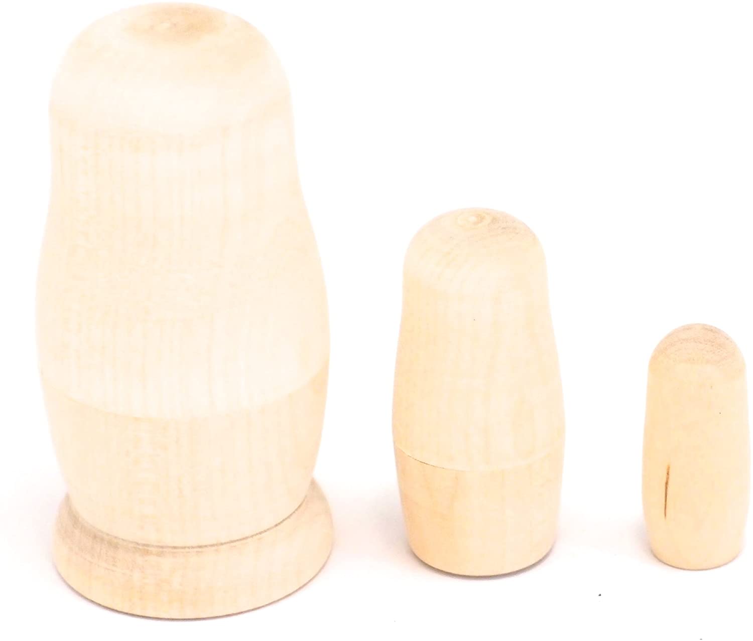 白木マトリョーシカ 3個組 7cm [ロシア製]　