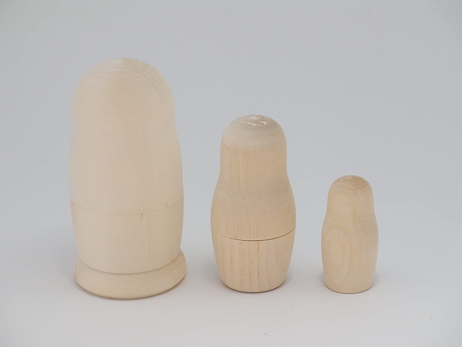 白木マトリョーシカ 3個組 11cm [ロシア製]　