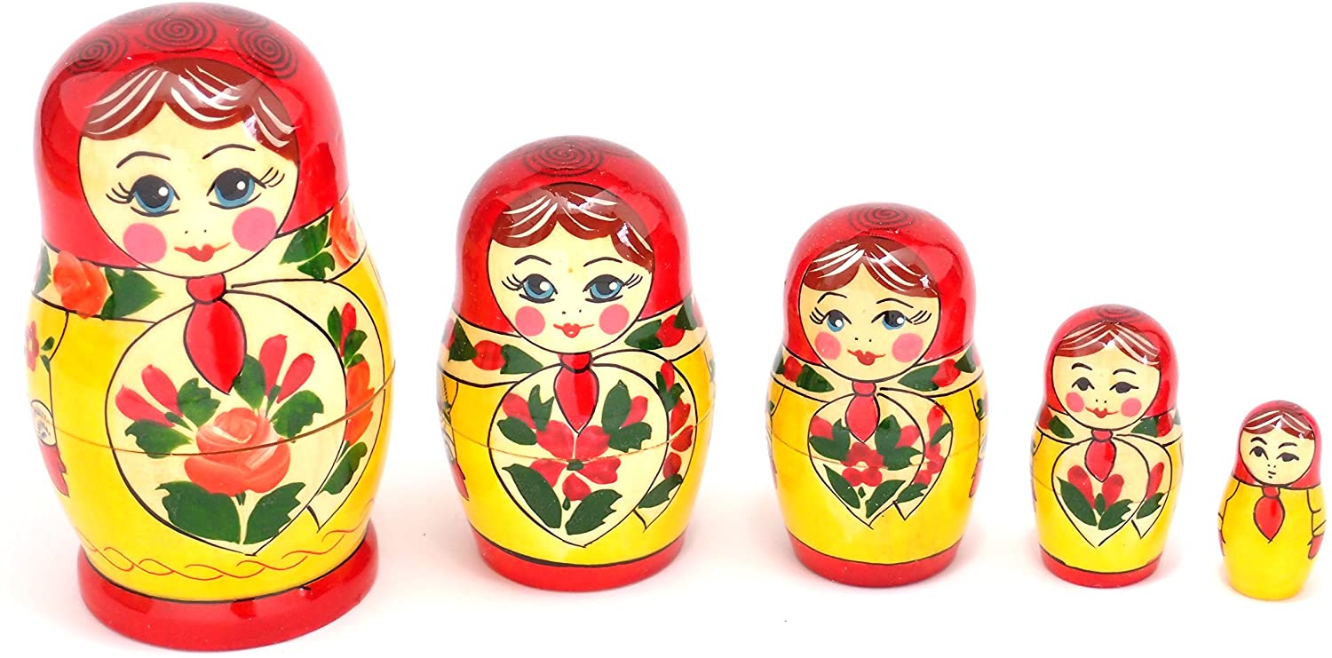 セミョーノフ産 マトリョーシカ 5個組 アニュータ [ロシア雑貨]　