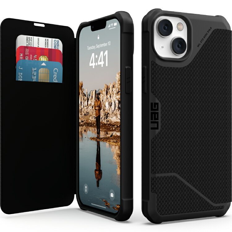  UAG-IPH22LA-F-KB UAG iPhone14 Plus 用 METROPOLIS ケース フォリオケース ケブラーブラック 国内正規代理店品 Apple アップル URBAN ARMOR GEAR アーバンアーマーギア