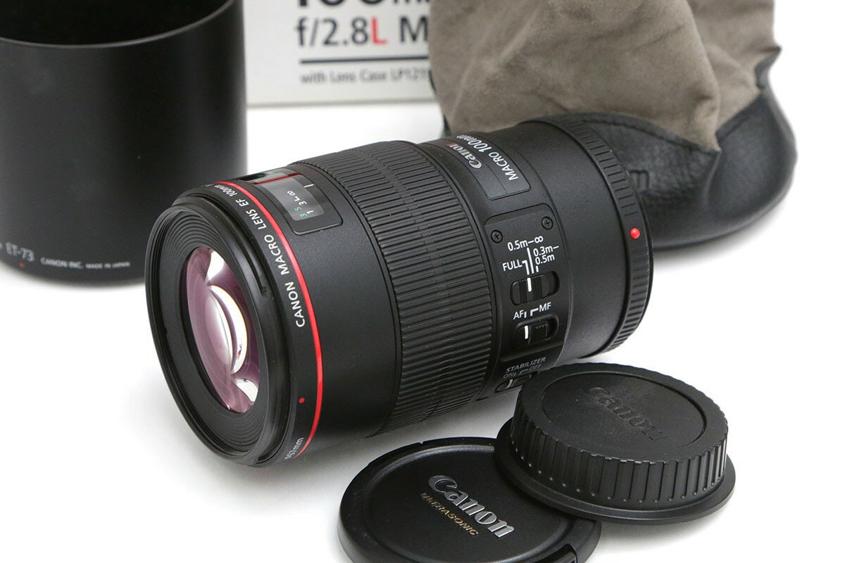 【中古】【美品】キヤノン EF100mm F2.8L マクロ IS USM CA01-B1451-2K2 CANON キヤノン EFマウント 単焦点 AF/MF フルサイズ 手ブレ補正 マクロ